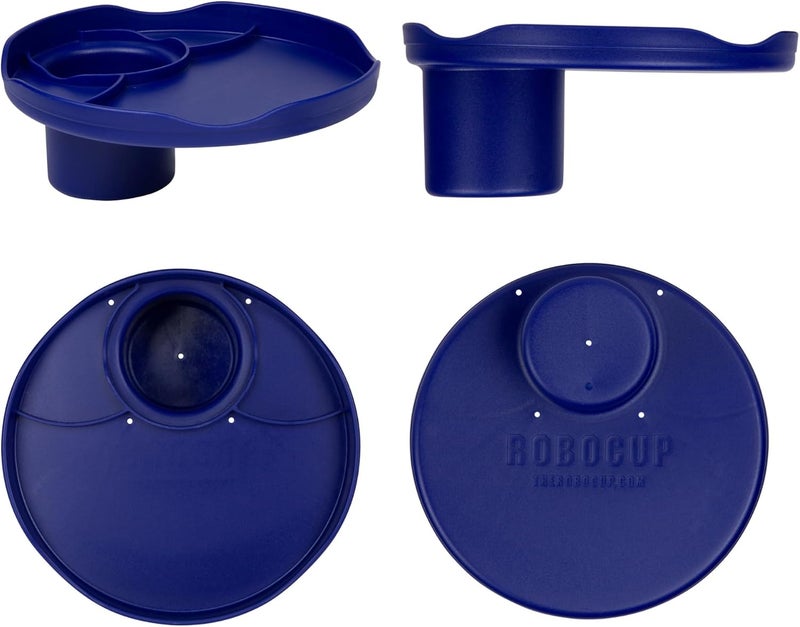 ROBOCUP Plate Accessory, in All 12 Colors, Conveniently Holds Your Food, Snacks, Drinks | Multi-Use Hands Free Project Work Station, Ruggedized Portable Design, Diameter of 8.5"/21.6 CM (Navy) - Image 1